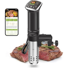 KitchenBoss Sous Vide Stick Garer: Gatavs: WiFi Precision Cooker App Control Sous Vide Rod 1100 W Cirkulācija 40°C - 90°C Temperatūras diapazons IPX7 Ūdensnecaurlaidīgs LCD skārienjūtīgais displejs Īpaši kluss niršanas cirkulators.