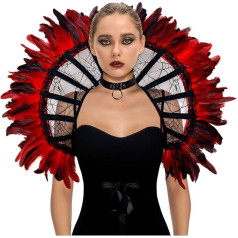 Keland Viktorijas Viktorijas mežģīņu apkakle spalvu Cape Stole apkakle Halloween Cosplay aksesuārs