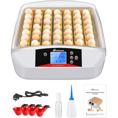55 olu inkubators Pilnībā automātisks profesionāls inkubators Pilnībā automātisks inkubators ar temperatūras un mitruma kontroli Automātiska olu pārnešana, liela ietilpība, efektīva perēšana