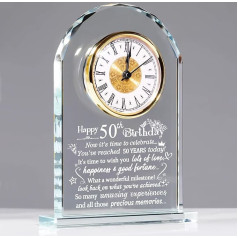 50. dzimšanas dienas dāvana vīriešiem Sievietes Stikla pulksteņa ornaments