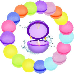 artcool Pack of 18 Reusable Water Bombs, Self-Closing, One Second Quick Fill Water Bomb Set, Water Toy, Pool Toy, Beach Toy for Summer, Summer Fun, Family Game