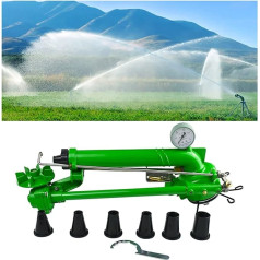 Schlagwassersprinkler mit Manometer, 1,5-Zoll-Sprühpistole for landwirtschaftliche Bewässerung, 360°-Langsamdrehung, großflächiger Bewässerungsspray for landwirtschaftliche Bewässerungssysteme