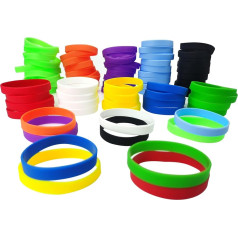 LVNRIDS Pack of 100 Silicone Bracelets, Sports Party Rubber Elastic Wristband Wholesale Bulk Bracelet for Children Adults