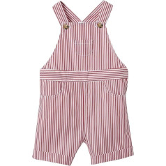 CYRILLUS Baby Bib & Brace Striped Short, Red/White Striped