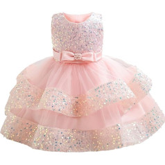 Miipat Baby Girl kleita princese Tulle Sequins Party kleita bez piedurknēm Tutu puķu meitene kleitas dzimšanas dienā kāzu 12 mēneši - 5 gadi