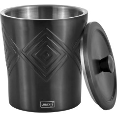 LURCH 240795 Ice Bucket Made of Double-Walled Stainless Steel for Keeping Ice Cubes Cool 1500 ml Smokey Grey