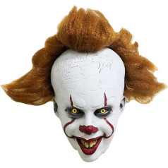 FAICCIA Killer Clown Latex maska Halloween kostīms It Pennywise Crazy Joker Cosplay Unisex, daudzkrāsains