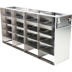 Cryomaster 4-6204 Edelstahl Schrankgestell für 20 Kryoboxen Kapazität, 565mm x 139mm x 279mm, Silber