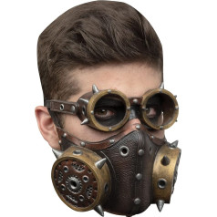 Ghoulish Productions - maska ar purnu un steampunk brilles Gāzes maska un steampunk maska Izturīga lateksa rokām krāsota Halloween karnevāla kostīmu ballīte Pieaugušo izmērs