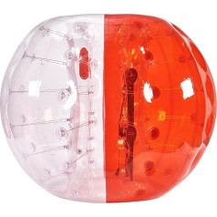 VEVOR Piepūšamā bumba Bump Ball Bumper 1 gab. 1,5 m x 1,2 m, cilvēku sadursmju bumba, PVC ķermeņa burbuļu bumba āra aktivitātēm, caurspīdīga + sarkana piepūšamā bumba Bumper Ball