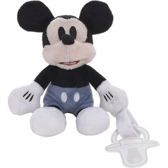 Disney Mickey Mouse Plush Pacifier Holder (White, Blue and Black)