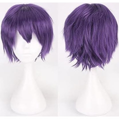 20 Colours Black White Purple Blonde Red Short Hair Cosplay Wig Men Women Party Amine Short Straight Hair Wigs for Boys Girls One Size K049-16