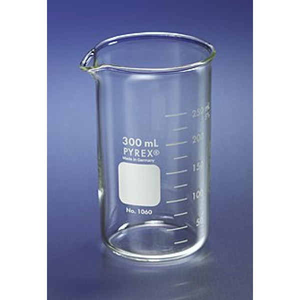 Pyrex spainīši, augsta Berzelius forma, ar izsmidzinātāju, graduēti, 600 ml, 3 gab.