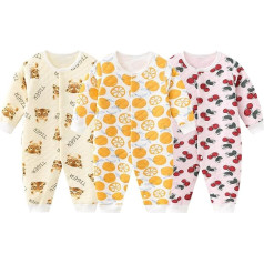 chamie Baby Onesies Organic Cotton Footless Printed Clothes Thickened Outfits for Baby Boys 9-18 Months