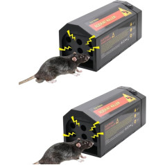 2024 2 x Электронная ловушка для крыс, мышеловка, профессиональная станция для приманки крыс, высоковольтная излучающая ловушка для мышей, ко
