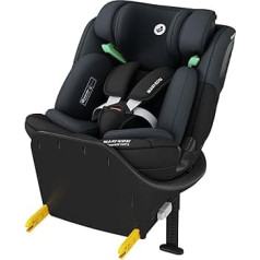 Maxi-Cosi Emerald 360 S i-Size, autokrēsliņš 360 grādu pagrieziena leņķī, 0-12 gadi (40-150 cm), bērnu autokrēsliņš, bērnu autokrēsliņš, FlexiSpin pagrieziena mehānisms, 4 pozīcijas, G-CELL aizsardzība pret sānu triecienu, tonāli melns