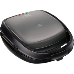 Tefal Snack Time 2-in-1 kombinētais aparāts SW341B [(Beļģu) vafeļu gludeklis un (trīsstūrveida) sviestmaižu tosteris, 2 noņemamu nesadalāmu nesadalāmu plākšņu komplekti (var mazgāt trauku mazgājamā mašīnā); daudzfunkcionāls; 700 W]