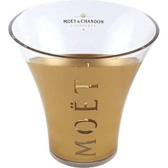 Moet & Chandon Champagner Flaschenkühler Gold Transparent Eiswürfel Behälter für eine Magnum 1,5 Liter oder 0,75 L Champagne Flasche