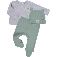 Clinotest 3-Piece Baby Clothing Set for Girls and Boys, Hat/Shirt/Trousers, in Various Colours