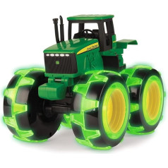 Rotaļlietu traktors John Deere Monster Treads Green Traktors ar kvēlojošiem riteņiem neona zaļā krāsā spēlēšanai un kolekcionēšanai no 3 gadiem Bērnu automašīnas iekštelpu āra rotaļlietas zēniem