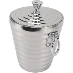 Stainless Steel Double Wall Ice Bucket with Lid Ice Bucket Wine Bucket Tongs and Strainer Ice Bucket Stainless Steel Double Wall with Lid Tongs Strainer Large Capacity for Ice