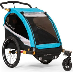 Burley D'Lite X, 1 un 2 sēdekļu bērnu velosipēdu piekabe un ratiņi ar sēdekļa noliekšanu un atsperojumu