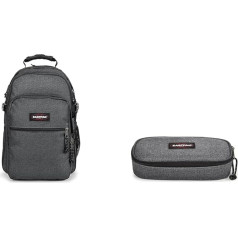 EASTPAK - TUTOR - Kuprinė, 39 L, juodo džinsinio audinio (pilka) & OVAL Single - pieštukinė, juodo džinsinio audinio (pilka)