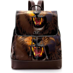 Personalizētas skolas somas Grāmatu somas pusaudžiem Furious Lion, daudzkrāsains, 27x12.3x32cm, mugursomas mugursomas