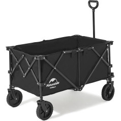 Naturehike Foldable Garden Trolley with Removable Silent Tyres Transport Trolley Garden Trailer Hand Trolley Beach Trolley with Ball Bearings Suitable for All Terrain