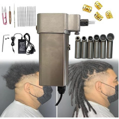 PoNPeD Elektrische Dreadlocks Maker Häkelmaschine, Edelstahl Elektrische Dreadlocks Häkeln Zöpfe Haar Making Machine Für DIY Ihre Eigenen Dreadlocks Flechten Haarverlängerungen