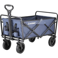 EchoSmile Klappbarer Bollerwagen,Belastbar 100KG Faltbarer Wagen,Outdoor Camping Lebensmittel Tragbarer Handwagen,Gelände Sport Strandwagen