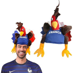 I LOVE FANCY DRESS FRENCH CHICKEN HAT FUẞBALL Rugby - CHICKEN HAT WITH FRENCH FLAG FINGER - World Cup COSTUME ACCESSORIES Francija FRENCH Sports Fan Hat