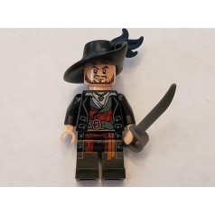 LEGO Karību jūras pirāti Karību jūras pirātu minifigūriņa Hektors Barbosa ar zobenu un zelta kausu