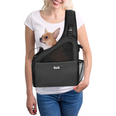 Nasjac Pet suns siksna pārvadātājs Puppy Travel Bag Tote suņu soma Regulējama polsterēta siksna elpojošs acs cieto dibenu atbalsts aukliņas priekšā soma mazgājams līdz 3,5 kg