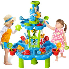 Ci Vetch Kinder Wassertisch für Kleinkinder 3-5, 2-Tier Wassertisch Outdoor Spielzeug für Kleinkinder Jungen Mädchen, Wasser Sand Aktivität Tische Sommer Spielzeug für Kleinkinder Alter 3-5