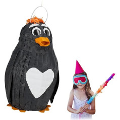 4 x Pinata Penguin Hanging Kids & Adults Birthday Pinata uzpildīšanai Augstums 42 x Platums 21 x Dziļums 21 cm Black