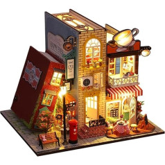 UINOFER Model Kit DIY Miniature House Construction Kit with Furniture, Dollhouses Book Nook DIY Kit, 3D Diorama pieaugušajiem - 07