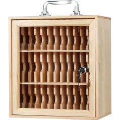 36-Bit-Handy-Schrank, Multi-Raum tragbare Handy-Schrank, hölzerne verdickt mit Schloss Handy-Aufbewahrungsbox, Acryl-Handy-Aufbewahrung Schrank