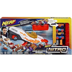 NERF Hasbro Nitro E0858EU4 Doubleclutch Inferno, daudzkrāsains transportlīdzekļa blasteru komplekts