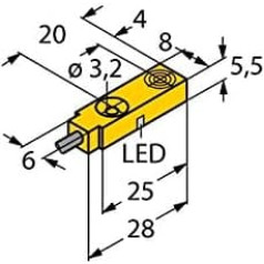Turck Induktivitātes sensors nicht bündig NPN, Schließer NI3,5-Q5,5-AN6X