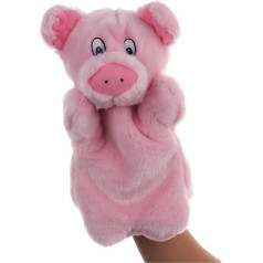 STTTBD Dzīvnieku formas rozā cūku rokas lelle, plīša rotaļlieta rokas lelle, modelēšanas ģimenes vecāku un bērnu lelle bērnudārza klases stāstu rekvizīti
