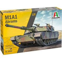 Italeri 6596 1:35 M1A1 Abrams Model Building Kit, stends Model Building, amatniecība, hobijs, līmēšana, plastmasas komplekts, detalizēts, daudzkrāsains