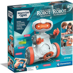 Clementoni - 56171 - Zinātne un spēles - Mio Robot - rotaļu robots (franču valoda, holandiešu), programmējams, robots interaktīvs, piparmētra, robotika, izglītojošas spēles 8 gadi, ražots