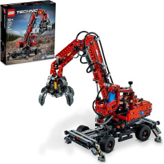 LEGO Technic Materiālu apstrādes celtnis 42144 Konstruktors bērniem no 10 gadu vecuma, dāvana, kas mīl pneimatiskos modeļus un būvlaukumu rotaļlietas (835 gabaliņi), 6379499, daudzkrāsains