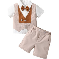 Skianzug Kinder Löwenkostüm Baby Kleinkind Baby Sommer Gentleman Kleidung Set Tops mit Fliegen und elastischen Shorts Sommerkleid Outfit Junge 1 Jahr Kleidung Kürbis Kostüm Männer