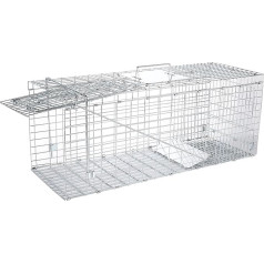 Elbe Safe® Marten Trap Live, Live Trap for Martens, Live Animal Trap Made of Wire, Galvanised, Bite-Resistant, Cat Trap, Fox Trap, Rabbit Trap, Raccoon Trap, 80 x 29 x 30 cm, 1 Trap Door, Handle,