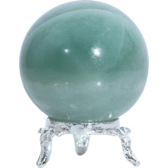 Crocon zaļa nefrīta kristāla sfēra ar statīvu dārgakmens sfēra dziedināšanas bumba figūriņa fengšui meditācijas zīlēšanai Mājas dekorēšana Fotogrāfija Izmērs: 45-55mm