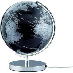 emform Table Globe Terra Black Light, Metal & Plastic, 250 x 320 mm, Illuminated