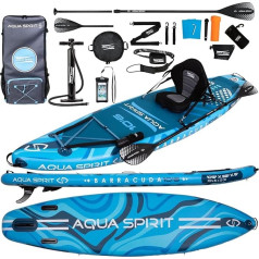 Aqua Spirit SUP piepūšamais stāvdēlis 2024, 320 x 81 x 15 cm/457 x 91 x 15 cm, pilns komplekts ar airi, mugursomu, sūkni un citiem piederumiem, pieaugušajiem iesācējiem / ekspertiem