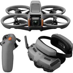 DJI Avata 2 Fly More Combo (1 baterija), FPV dronas su 4K kamera, su propelerio apsauga, apverčiamas / apsukamas vienu mygtuko paspaudimu, POV turinio kameros dronas, įskaitant akinius 3 ir RC Motion 3